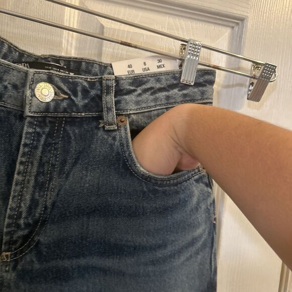 ZARA Flare Jeans Low Rise Blue Women’s Size 8 Regular Length Denim NWT - Picture 4 of 16